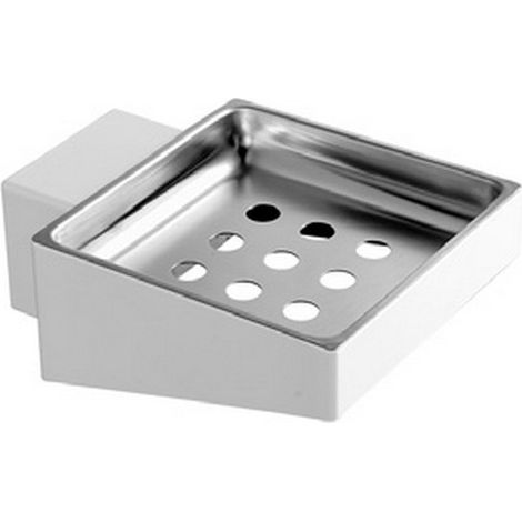 Portasapone sospeso con drenaggio in acciaio inox bianco opaco  NUEVO-B kamalu