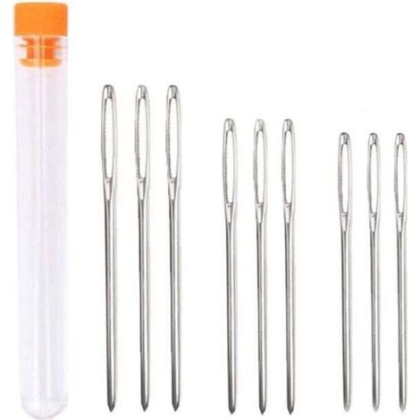 9 Pcs Aiguille a Laine Aiguille à Coudre Grosse Aiguille Couture Cuir Aiguille a Tapisser Aiguilles à Bout Rond pour Passe Laine Point de Croix Canevas Tricoter Broderie (1/5)