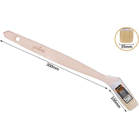 Trade Shop - Pincel Plano 35 Mm Oblicuo Mango Largo Madera Cuello Angular Pintura 90240 -