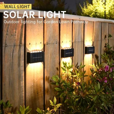FLITI 4PCS Waterproof IP65 Solar Wall Lights, Warm White, ABS+PC, Outdoor Garden, Yard, Balcony Decoration, Up and Down (1/5)