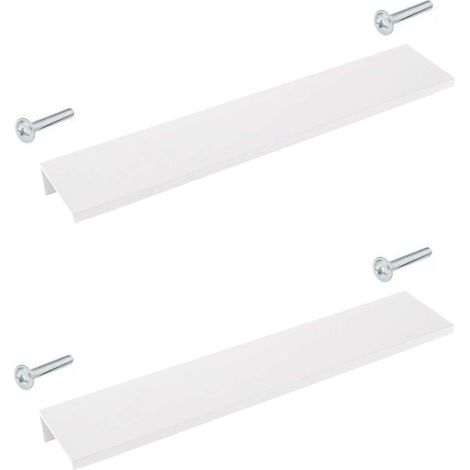 Maniglia per mobili in metallo bianco opaco, interasse 180 mm – 160 mm – Montaggio a vite – Design moderno extrapiatto per cucina e bagno (1/2)
