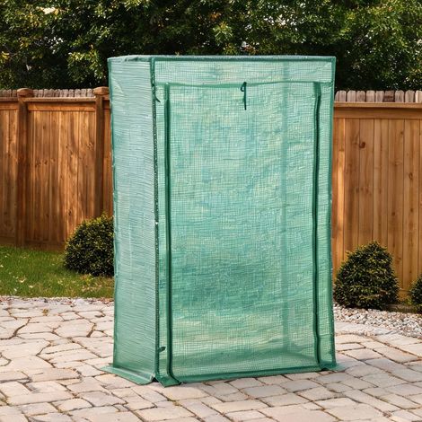 Serre de jardin dunkelgrün en acier plastique 100 x 50 x 150 cm (1/5)