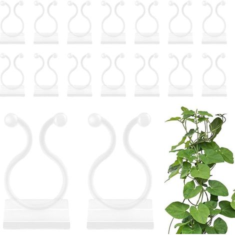 50er Pack Pflanzenclips, unsichtbare Kletterpflanzenclips, selbstklebende Wandclips für ordentliches und schönes Pflanzenwachstum Weiß L (1/5)