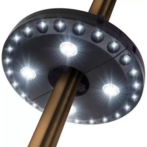 Outdoor sunshade lamp, 28 LEDs, 3 high brightness modes, white light, black casing. (1/5)