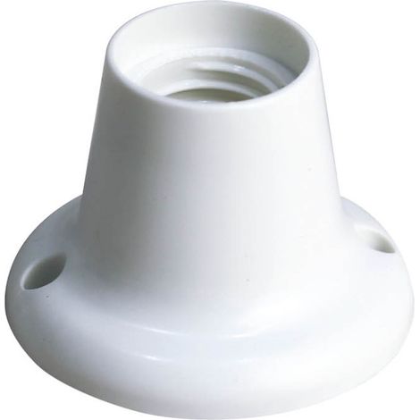 Portalámparas casquillo E27 de color blanco, termoplástico Máx. 40W 4A 250V, recto