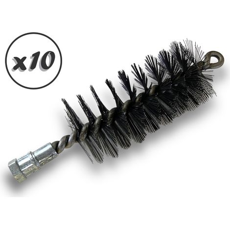 Lot de 10 Brosses à tube PRO ACIER Ø 60 mm Raccord M12175 femelle Ame en acier torsadé Nettoyage brossage tube et canalisation Kibros 41SCA60x10