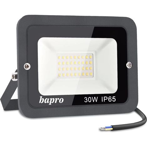 Spot LED extérieur 30W, éclairage de sécurité extérieur super brillant 5000LM, lumière blanche froide IP66 6000K, spot LED pour garage, jardin, terrasse, cour [Classe énergétique F]. (1/2)