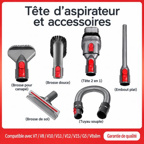 Kit 5 pièces V8 et tuyau flexible pour aspirateur, 30 × 20 × 8 cm, 500 g – Livraison gratuite