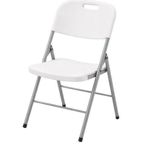 Chaise pliante blanche Plastique renforcé - Chaise blanche Camping Terrasse Réceptions INTEC