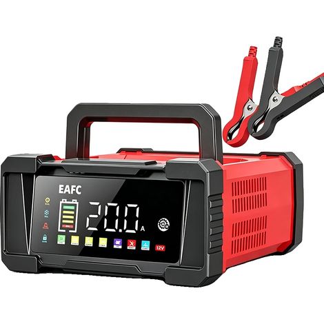 Cargador de baterías inteligente, compatible con 12V y 24V, función de reparación por impulsos, 20A (1/2)