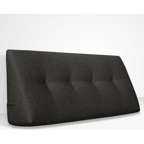 EVERGREENWEB - Cuscino da Lettura ergonomico, Cuscino Schienale a Cuneo per Letto e Divano Cuscino Per gambe Testata letto Misura 140x26 cm Colore Nero 100% Made in Italy CHILL PILLOW (1/5)