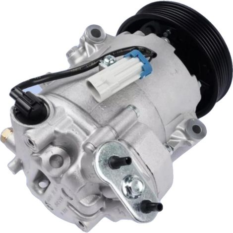 Compresor de aire acondicionado, tipo carcasa semicerrada, diseño compacto para mayor compatibilidad, compatible con Opel Astra J P10 y Meriva B S10, optimizado para motores diésel de 1.3L y 1.7L. (1/5)