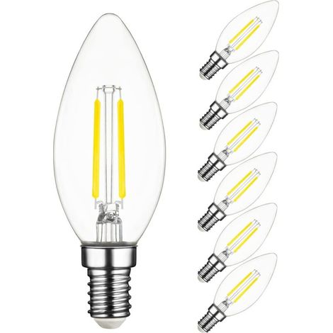 Ampoule LED à Filament 2W E14 - Blanc Froid 2700K - Économique et Durable - Lot de 6 (1/5)