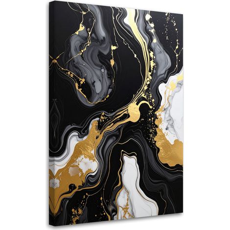 Stampe su Tela Astrazione glamour nero e oro 20x30 (1/5)