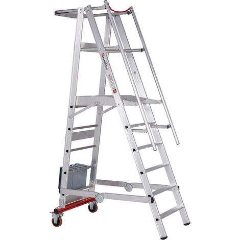Euroline Premium 32778 Podestleiter fahrbar, klappbar 6 Stufen (1/5)