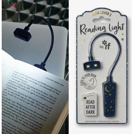 Lampada da lettura per amanti dei libri con luna e stelle