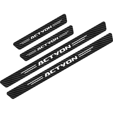 (Noir et blanc,pour Actyon) Autocollants de seuil de porte de voiture pour SsangYong Rexton,Korando,Kyron,Actyon,Musso et Tivoli : protection et accessoires décoratifs (1/3)