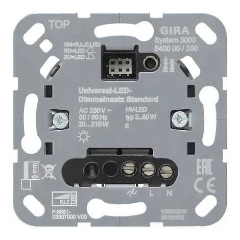 Gira S3000 Uni-LED-Dimmeins. Standard Einsatz [540000], 5400 00
