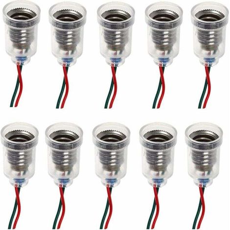 10PCS E10 Lampes Base LED Montage à Visser Petites Ampoules Titulaire Lumière Douille avec Douille de Fil pour Circuit d'Expérimentation Home Test Électrique Accessoires