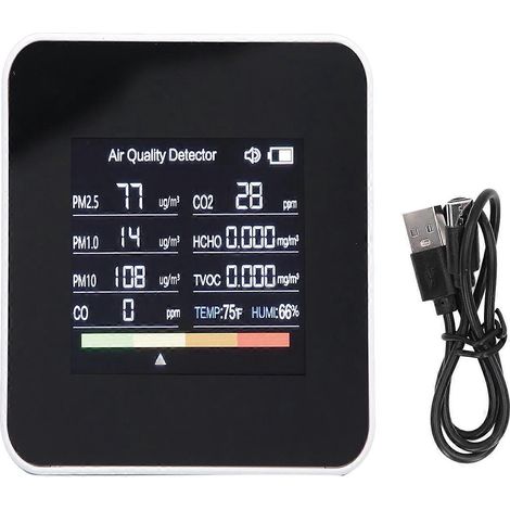 Luftqualitätsmessgerät PM2,5 PM10 HCHO TVOC CO CO2-Detektor Farb-LCD-Bildschirm Multifunktionale Luftqualität