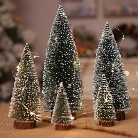 Petit sapin de Noël, décoration de Saint-Valentin, ensemble de 5 mini sapins de Noël (1/5)