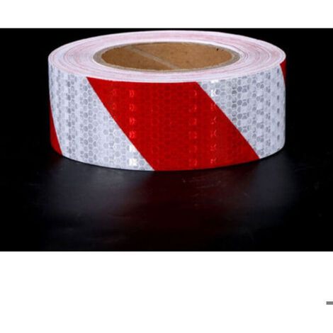 Ruban d'avertissement promotionnel rouge et blanc ruban réfléchissant auto-adhésif avertissement de circulation autocollant réfléch (1/5)