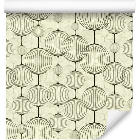 Papel pintado retro con estampado abstracto negro para salón y dormitorio, 50x1000 cm. (1/5)