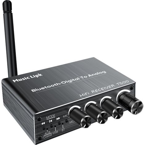 Adaptateur récepteur audio Bluetooth T500 (5.3) pour lecteur, clé USB, amplificateur, convertisseur de haut-parleurs avec télécommande (1/3)