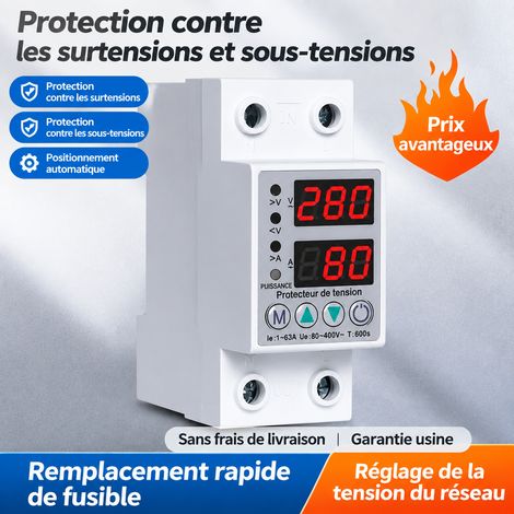 Protecteur de surtension et sous-tension autoréarmable 220V 2P 25A pour tableau électrique – Livraison gratuite (1/5)