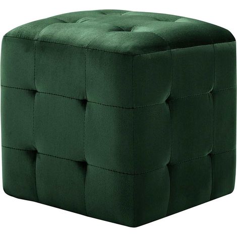 Maison Exclusive - Comodini 2 pz Verde 30x30x30 cm in Tessuto Vellutato (1/5)