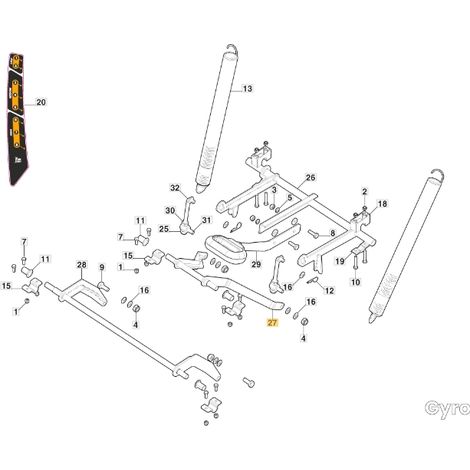 Varilla trasera plana modelos de tractor GYRO500e ORIGINAL STIGA 387000325/0
