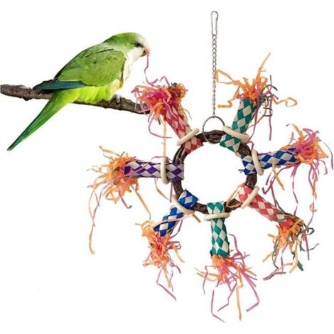 Jouet à mâcher pour oiseaux en paille naturelle - Parrot - Moyen - Naturel - Intérieur (1/4)