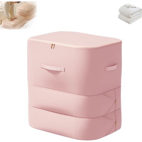 Sac de rangement auto-compressant peu encombrant,, sac de rangement à compression de couette, sac de rangement pour vêtements, 544260 cm, rose