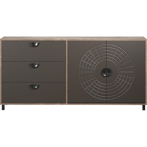 Fusion Sideboard 2 Türen, 3 Schubladen Bronze-Dekor. (1/4)