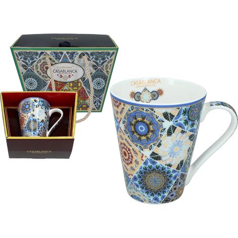 Taza de porcelana Carmani de 370 ml - Adornos Casablanca, diseño marroquí (1/4)
