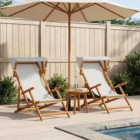 vidaXL Silla de terraza 2 pcs 3 Posición Madera de Eucalipto Maciza (1/5)