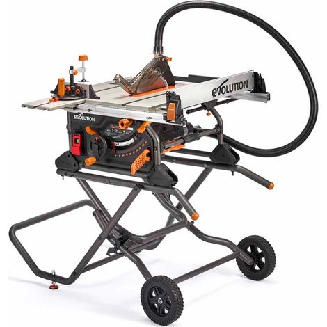 Evolution R255TBLX+ Portable 255mm Jobsite Electric Table Saw With Stand (1/3)