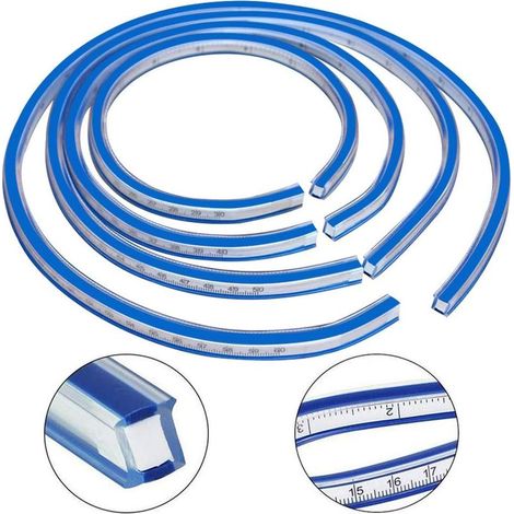 Règle flexible courbe 50cm en vinyle plastique, outil de dessin, conception graphique, couture et menuiserie GROOFOO (1/5)