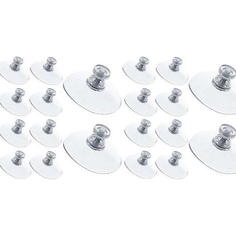 Lot de 20 ventouses transparentes avec vis filetée, diamètre 50 mm (1/2)