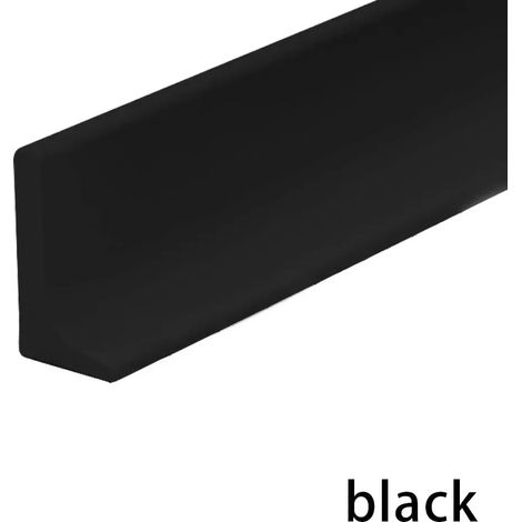 (Black-about 1.0m)Bathroom Retention Water Barrier Strip Dry & Wet Separation Strip Shower Water Stopper Water Blocker Seal Strip (1/4)