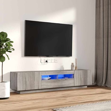 Ensemble de meubles TV avec lumières LED 2 pcs pour Salon - Armoire TV Sonoma gris BV722584 - BonneVie (1/5)