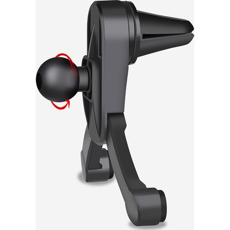 Support téléphone voiture fixation rapide, support cradle rotatif 360° avec pince bouche d'aération et ventouse, montage solide, noir (1/5)