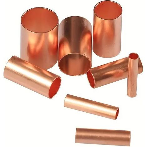 250 tubes de raccordement en cuivre, petits tubes en cuivre, raccords de fils, joints intermédiaires, bornes pressées à froid, petits tubes en cuivre pur