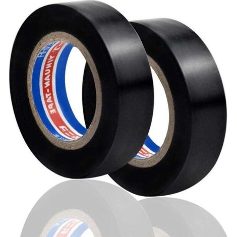2 rouleaux de ruban isolant, ruban isolant en PVC résistant aux hautes températures, ruban Gaffer 16mm × 6m (noir) (1/4)