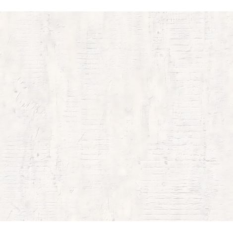 Empapelado aspecto piedra azulejos Profhome 944264 papel pintado no tejido ligeramente texturado de aspecto madera mate blanco 5,33 m2
