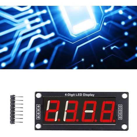 Vendu par lot de 4 : module d’affichage numérique de 0,56 pouce, afficheur LED à sept segments à quatre chiffres, module TM1637, rouge. (1/5)