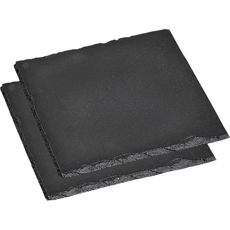 Assiette de service en ardoise, dimensions: 20 x 20 cm - lot de 2