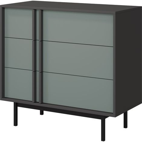 Cómoda Levali 107, Verde polvoriento, Con cajones, Número de cajones: 0, 87x93x43cm (1/3)