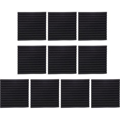 10 Panneaux Acoustiques Ignifuges Mousse Gris Foncé Rainure Triangulaire Coton Absorbant le Bruit (1/5)