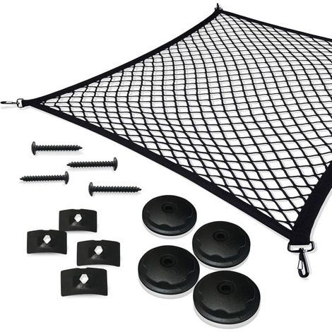 Red para equipaje de coche, red elástica de nailon para maletero de 110 x 60 cm, red protectora, red divisoria multifuncional para maletero de perro (1/4)